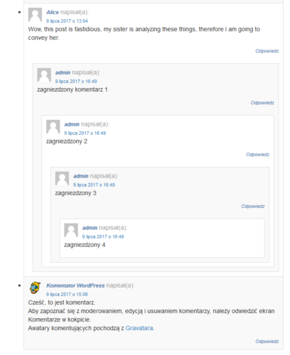 WordPress zmiana wyglądu komentarzy